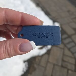 Coach Blue Leather Keychain